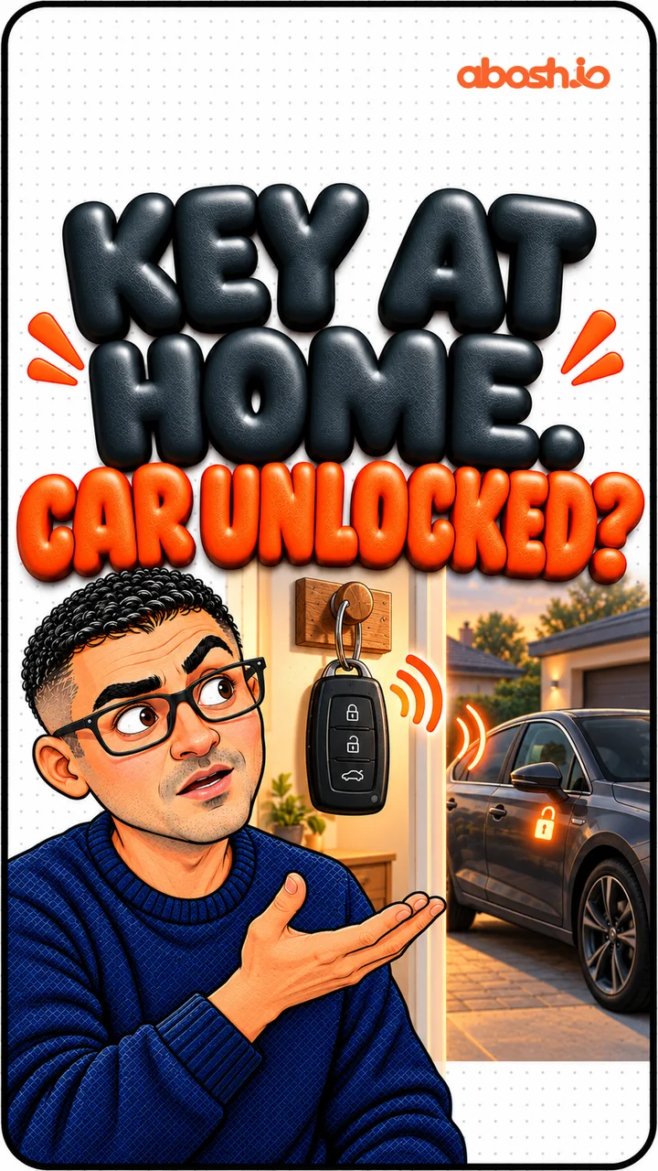 Your key never left the house. The car opened anyway. 🔑 Keyless cars talk to your key by radio. The car sends a short-range call that reach