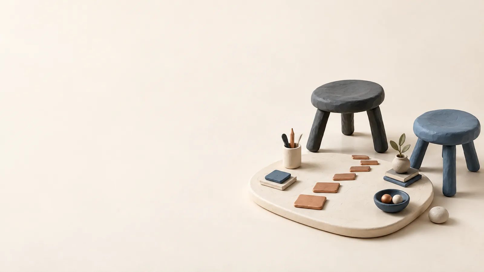 Two seats beside a shared board and an improvement path.