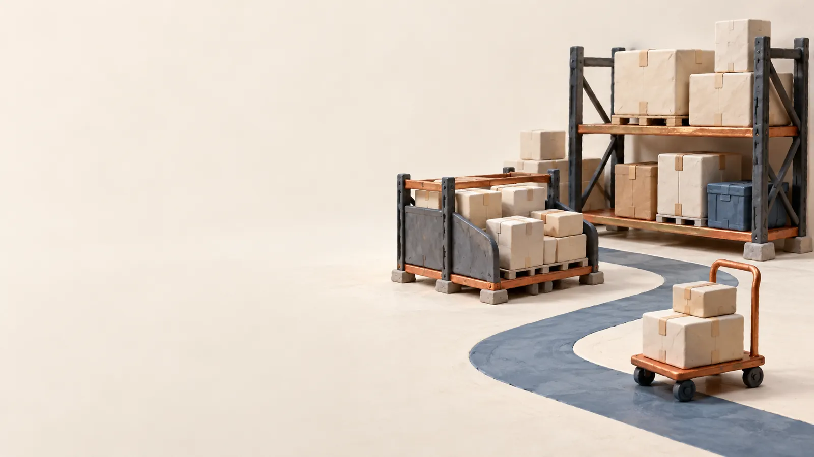 Pick locations and reserve stock in a miniature warehouse.